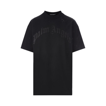 Palm Angels Glittered Logo Classic Tee 'Black'
