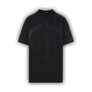 Palm Angels Glittered Logo Classic Tee 'Black'