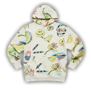Market Smiley Coloring Book Aop Hoodie 'Cream'