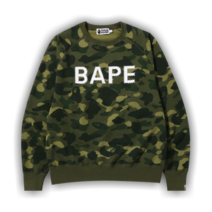 BAPE Color Camo Crystal Stone Relaxed Fit Crewneck 'Green'