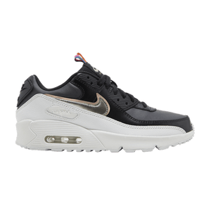Nike Air Max 90 Leather SE GS 'Off Noir Metallic Pewter'