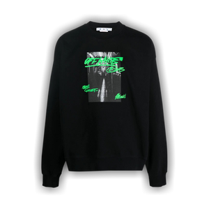 Off-White Metro Type Skate Crewneck 'Black/Green'