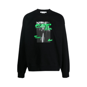 Off-White Metro Type Skate Crewneck 'Black/Green'