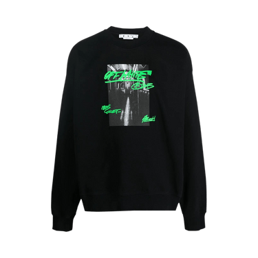 Off-White Metro Type Skate Crewneck 'Black/Green'