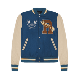 Rhude Sparrow Varsity Jacket 'Slate/Creme'