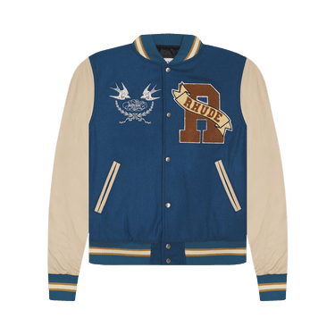 Rhude Sparrow Varsity Jacket 'Slate/Creme'