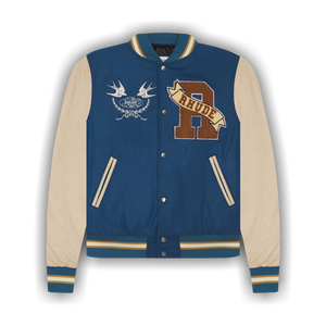 Rhude Sparrow Varsity Jacket 'Slate/Creme'