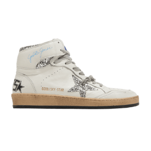 Golden Goose Wmns Sky Star 'White Silver Glitter'