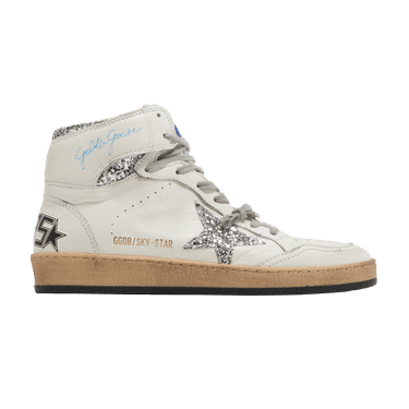 Golden Goose Wmns Sky Star 'White Silver Glitter'