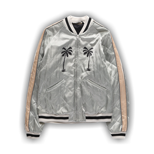 Palm Angels Life Is Palm Souvenir Jacket 'Grey/Black'