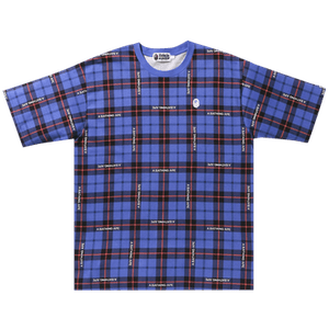 BAPE Check Relaxed Fit One Point Tee 'Blue'