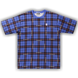 BAPE Check Relaxed Fit One Point Tee 'Blue'