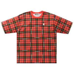BAPE Check Relaxed Fit One Point Tee 'Red'