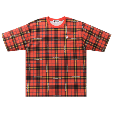 BAPE Check Relaxed Fit One Point Tee 'Red'