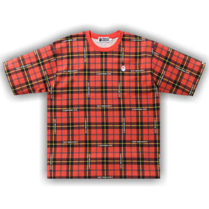 BAPE Check Relaxed Fit One Point Tee 'Red'