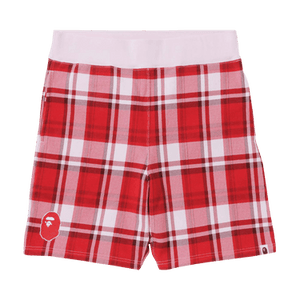 BAPE Check Gift Sweatshorts 'Red'