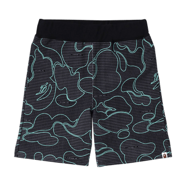 BAPE Text Code Camo Sweat Shorts 'Black'