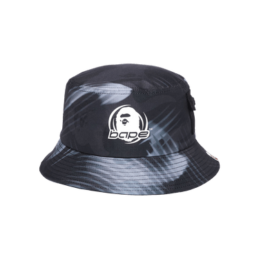 BAPE Stroke Camo Pocket Bucket Hat 'Black'