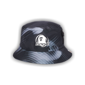 BAPE Stroke Camo Pocket Bucket Hat 'Black'
