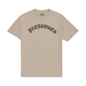 Pleasures Old E Logo T-Shirt 'Sand'