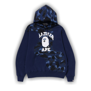 BAPE Color Camo College Cutting Relaxed Fit Hoodie 'Navy'