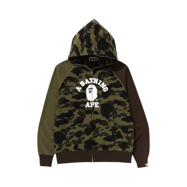BAPE 1st Camo Crazy College Full Zip Hoodie 'Green'
