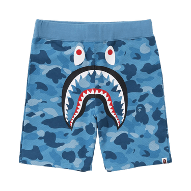 BAPE Honeycomb Camo Shark Sweat Shorts 'Blue'