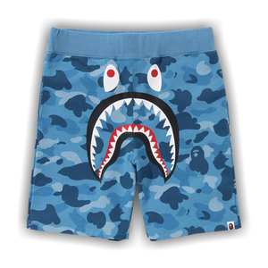 BAPE Honeycomb Camo Shark Sweat Shorts 'Blue'