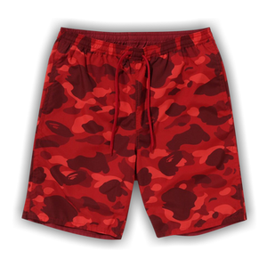 BAPE Color Camo Shark Reversible Shorts 'Red'