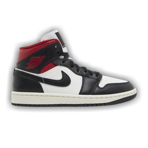 Wmns Air Jordan 1 Mid 'Black Sail Gym Red'