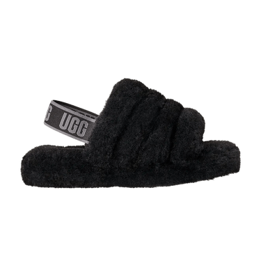 UGG Fluff Yeah Slide Kids 'Black Dark Shadow'