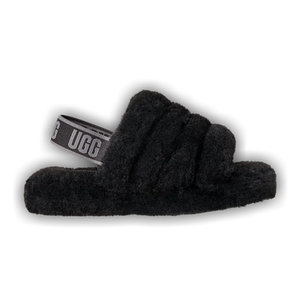UGG Fluff Yeah Slide Kids 'Black Dark Shadow'