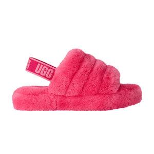 UGG Fluff Yeah Slide Kids 'Deep Coral Sachet Pink'