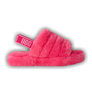 UGG Fluff Yeah Slide Kids 'Deep Coral Sachet Pink'
