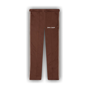 Palm Angels Thin Waist Slim Track Pants 'Brown/Off White'