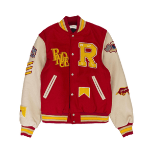 Rhude Bull Market Varsity Jacket 'Red/Cream'