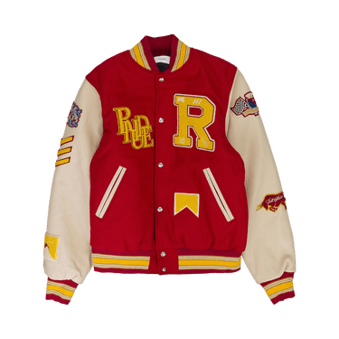 Rhude Bull Market Varsity Jacket 'Red/Cream'