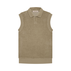 Fear of God Essentials Velour Sleeveless Polo 'Oak'