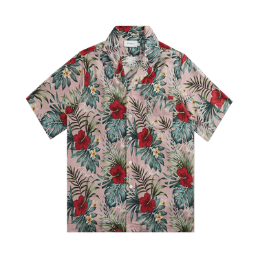 Rhude Hawaiian Logo Rayon Shirt 'Mauve/Multicolor'