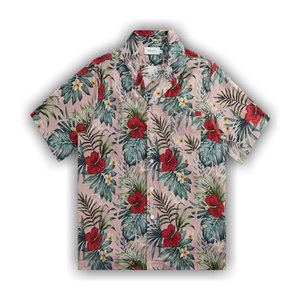 Rhude Hawaiian Logo Rayon Shirt 'Mauve/Multicolor'