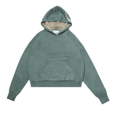 Rhude Script Logo Knit Hoodie 'Ivory/Sage'