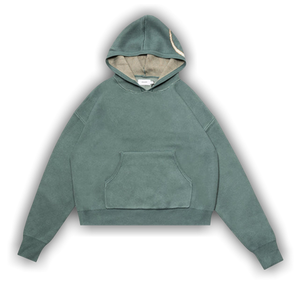 Rhude Script Logo Knit Hoodie 'Ivory/Sage'