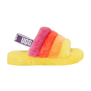 UGG Fluff Yeah Slide Kids 'Yellow Rainbow'