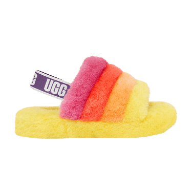 UGG Fluff Yeah Slide Kids 'Yellow Rainbow'