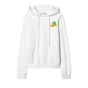 Off-White Brush Arrows Logo Hoodie 'White'