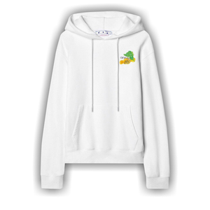 Off-White Brush Arrows Logo Hoodie 'White'