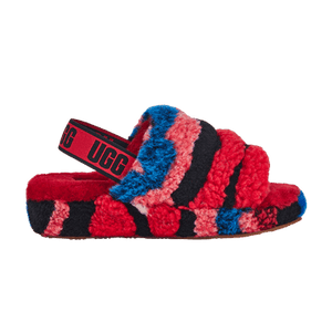 UGG Wmns Fluff Yeah Slide 'Cali Collage - Red'