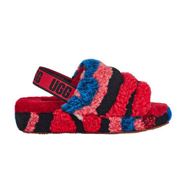 UGG Wmns Fluff Yeah Slide 'Cali Collage - Red'