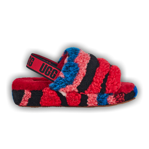 UGG Wmns Fluff Yeah Slide 'Cali Collage - Red'