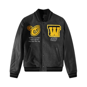 Off-White Vars Cat Leather Jacket 'Black/Yellow'